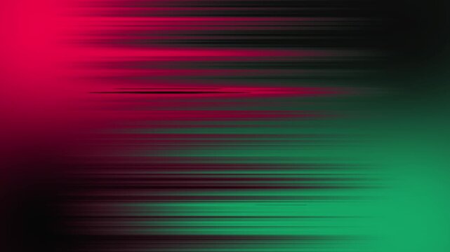 Abstract Digital Glitch Background with Vibrant Red and Deep Green Gradient Transitions, Futuristic Horizontal Glowing Stripes Creating High Tech Motion Texture for Motion Graphics, Video Editing, Dig