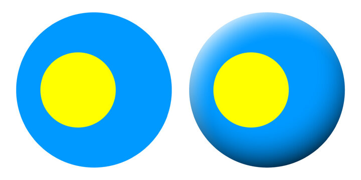 Vector illustration of Palau flag set on transparent background