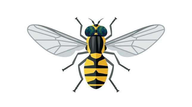 Yellow and black striped flying insect.