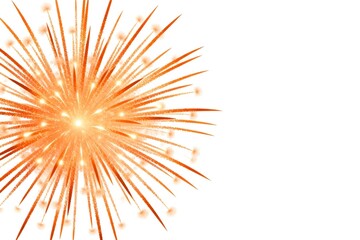 Naklejka premium Vibrant Orange Fireworks Burst Against White