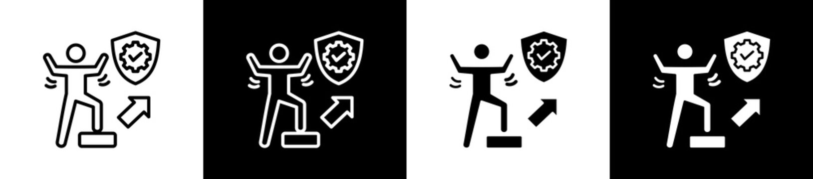 Coucorage Icon In Outline And Glyph Styles With Black And White Variations