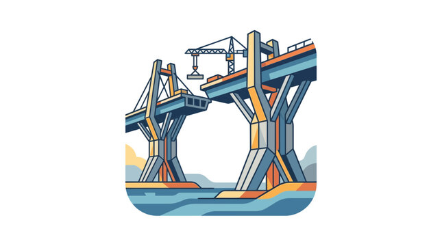 Bridge construction, engineering, infrastructure development, urban planning, connecting progress