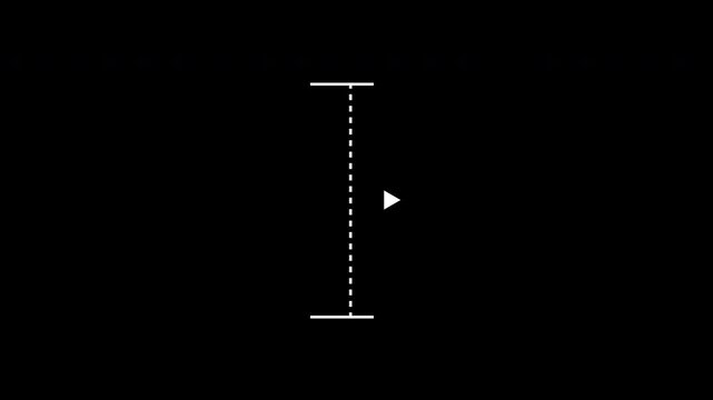 White vertical dotted line measuring height animation, Down to up animation,Motion graphics of line direction concept. 4K video
