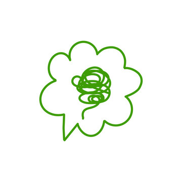 Confused Thought Bubble Icon for Stress and Overthinking Concept