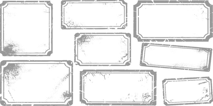 Set of black and white vintage frames collection with ornate grunge border design elements