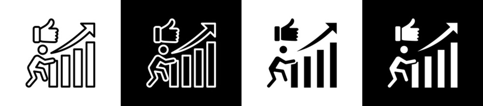 Development Icon In Outline And Glyph Styles With Black And White Variations