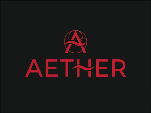 Aether logo on black background.