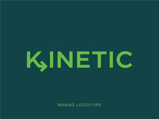 Fototapeta premium Green Kinetic Brand Logo Type Design.