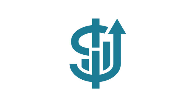 Teal dollar sign with arrow.