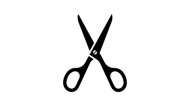 Black scissors cutting tool object.