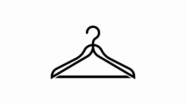 Black metal clothing hanger icon.