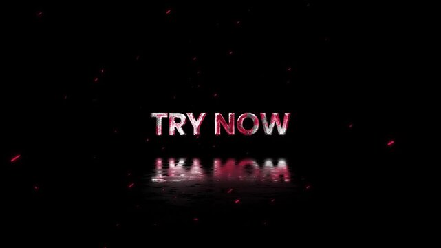 Try Now Rusty Metal Text Animation 4K Product Trial Promotion for Software Services and Marketing Campaigns