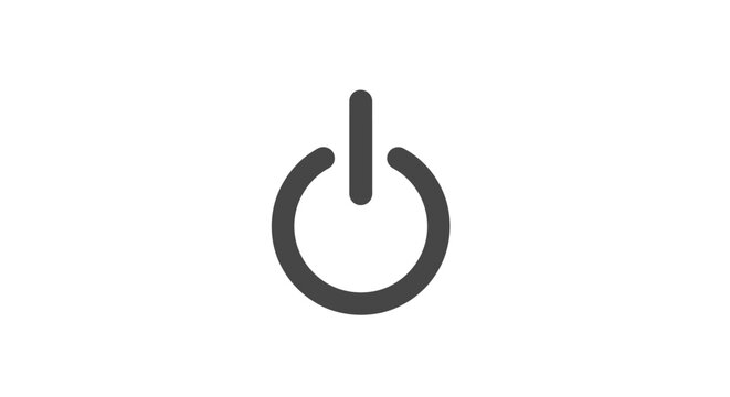 Minimalist graphic of a power button icon on a white background simple and clean design