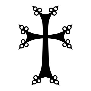 Armenian cross icon with ornate winged details.