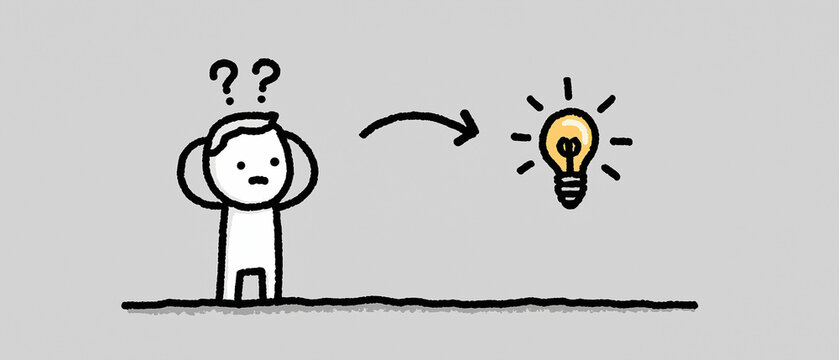 The Eureka Moment: A stick figure experiences a moment of profound realization.