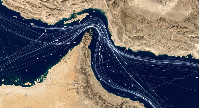 global maritime shipping lanes and logistics traffic visualization
