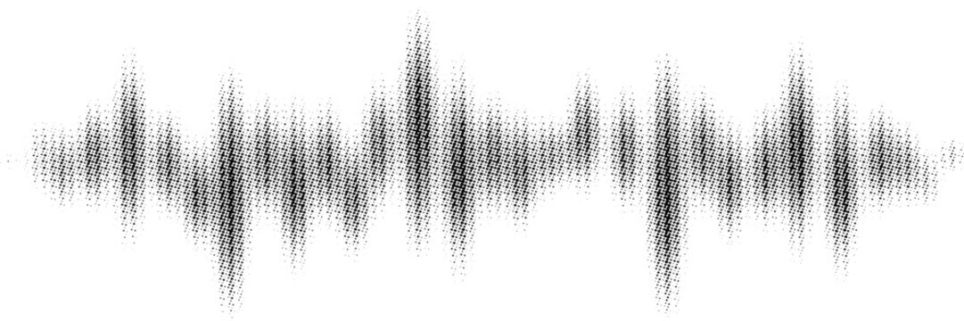 Abstract black soundwave audio frequency wave on white background. Vector illustration