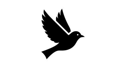 Fototapeta premium Minimalist Silhouette of a Soaring Bird Against a Clean White Background
