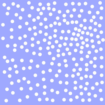 Abstract random white polka dot pattern on pastel blue background