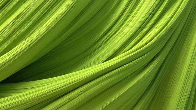 Vibrant lime green texture composed of smooth, flowing, parallel lines creating a dynamic wave pattern.