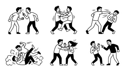 Fototapeta premium Conflict Resolution and Human Interaction Vector Collection 