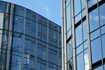 Obraz premium Steel frames and glass panes in buildings