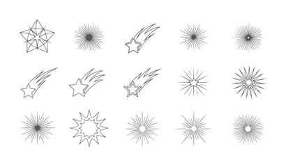Collection of starburst and shooting star line comet explosion © Mehedi