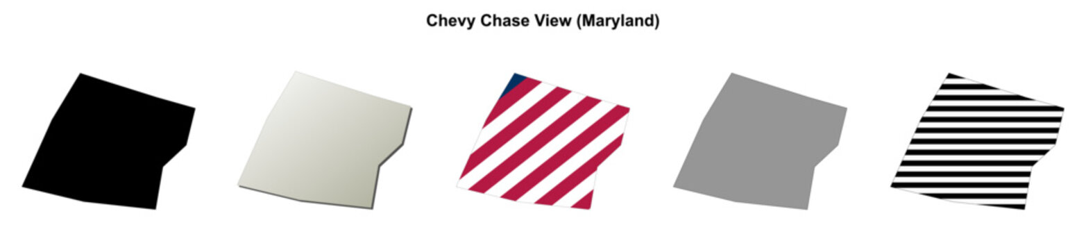 Chevy Chase View (Maryland) blank outline map set