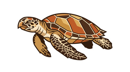 Sea Turtle Swimming Ocean Waters. © Alpin