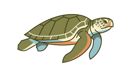 Sea Turtle Swimming in Ocean Water. © Alpin