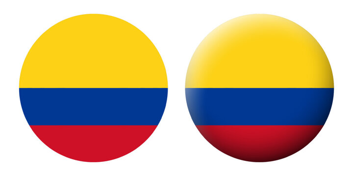 Vector illustration of Colombia flag set on transparent background