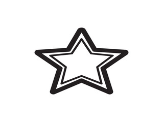 Obraz premium Star Icon Line Art Black Outline