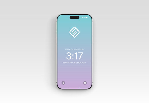 Isolated Silver Smartphone with Editable Background and Shadow Mockup