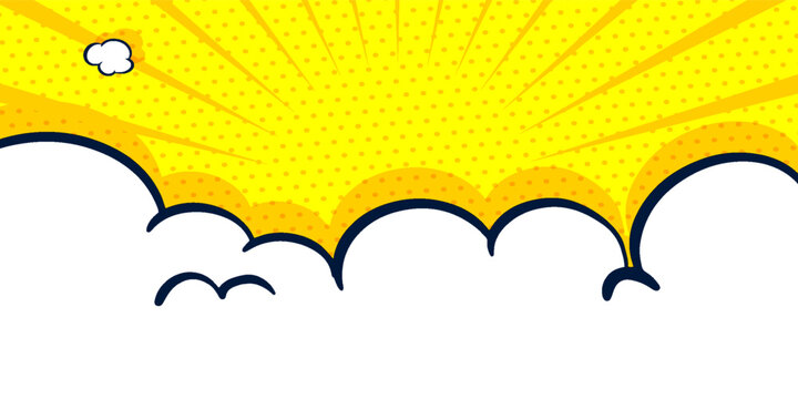 abstract comic background with zoom effect and cartoon cloud element