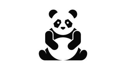 Black and white panda bear sitting. © Bun