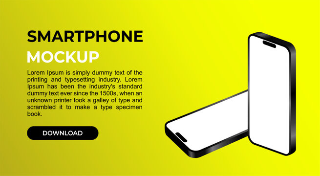 Minimal smartphone mockup for business and product preview editable vector EPS