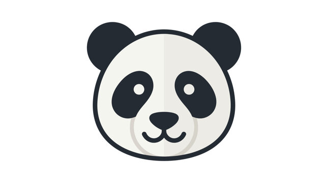 Cartoon panda bear face closeup.
