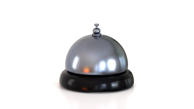 3d Hotel reception desk bell icon animation concept of service bell pushing icon animation