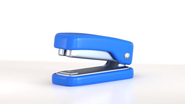 Stapler 3d icon animation concept of school, office or household paper stapler icon animation