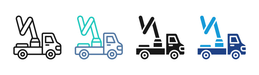 Boom Truck icon set multiple style collection © kang somad