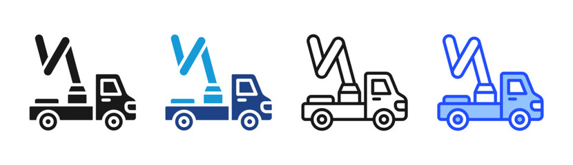 Boom Truck icon set multiple style collection © kang somad