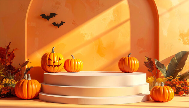 Halloween Pumpkin Podium Display