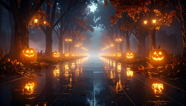 Halloween Forest Reflection Scene