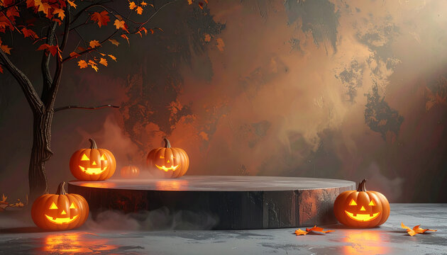 Halloween Pumpkin Stage Display
