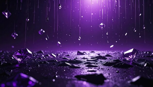 Purple Rain Night Scene with Shards.