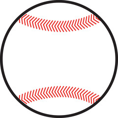 Fototapeta premium Baseball Circle Border Stitch Frame Illustration