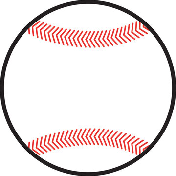 Baseball Circle Border Stitch Frame Illustration