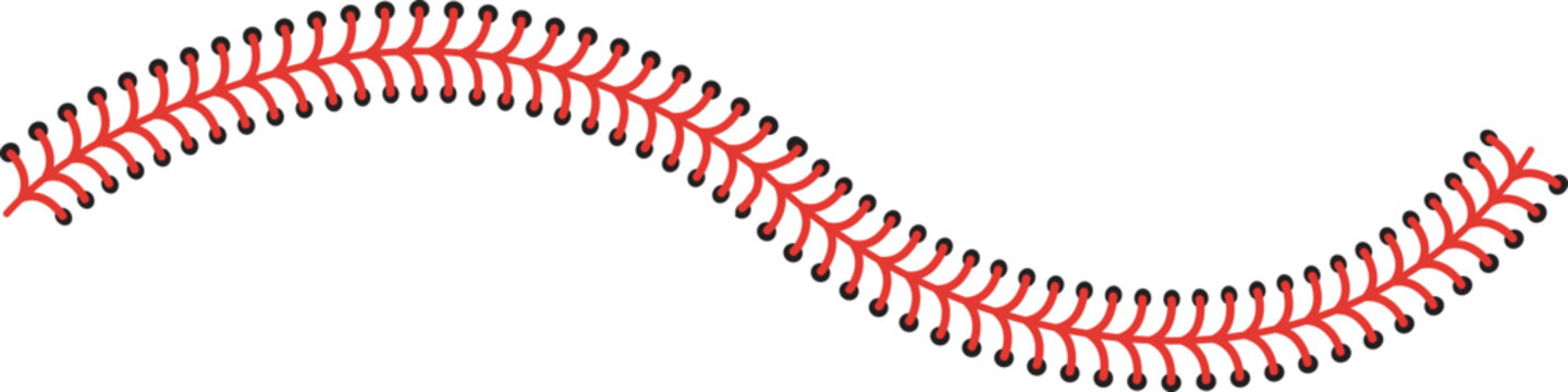 Curved Baseball Seam Border Sports Illustration