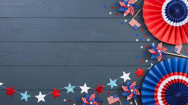 Patriotic decoration america 250 years celebration wooden background joy. United state us flag. patriotic independence anniversary, freedom liberty democracy