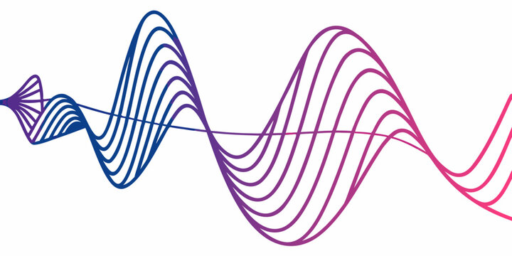 Abstract sound wave gradient graphic with waveform visualization abstract background white background line art waveform abstract frequency gradient technology spectrum vibration electronic
